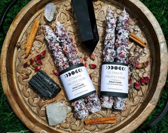 Ultimate Protection Candle Set of 2 - Home Blessing  - Home Protection - Protection From Evil & Negativity - Warding - Spell Candle