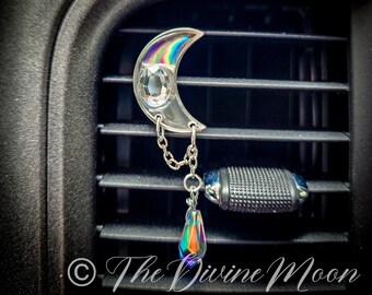 Moon Crystal Car Vent Clip Charm, Moon Dreamcatcher Car Vent Clip, Car Decor, Moon Decor, Car Vent Decor, Car Clip Freshener, Luxe Car Decor