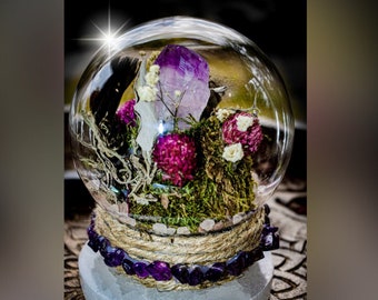 Amethyst Crystal Ball Globe - Witch ball - Home Blessing Ball - Home Protection Ball - Protection From Evil & Negativity - Warding - Spell