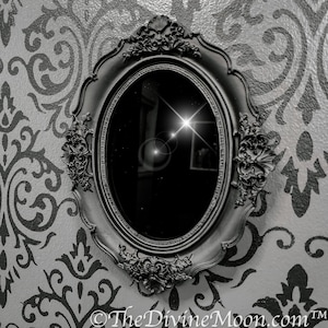 Miroir de divination vintage antique - diseur de bonne aventure - psychique - divination - outil de divination, cadeau pour sorcière - cadeau sorcière - cadeau vintage - divin