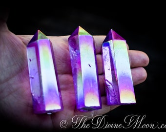 Pink Aura Quartz Crystal Points - Pink Angel Aura Quartz Crystals Towers - Pink Quartz Crystals - Pink Aura Quartz Crystal Points