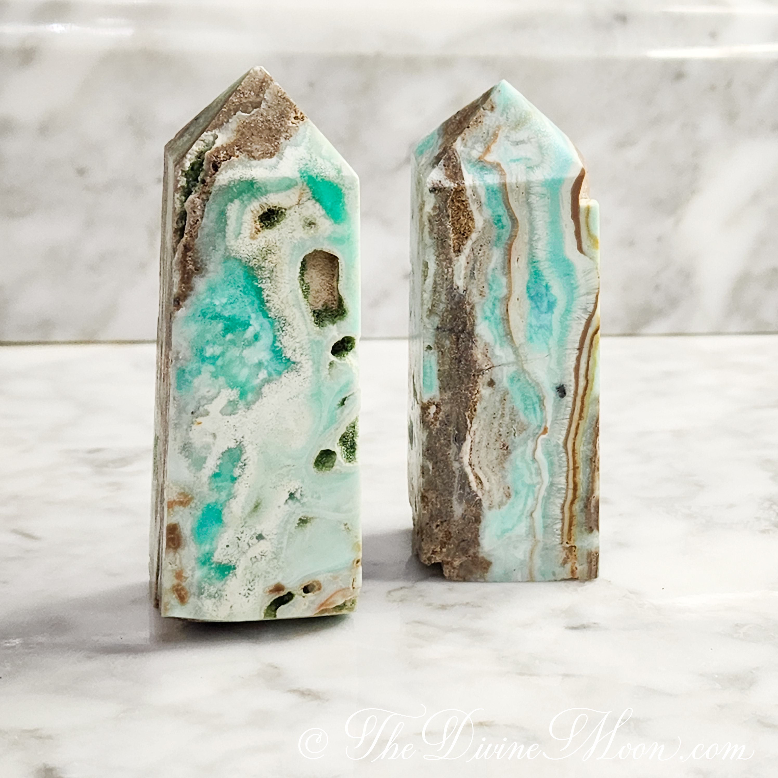 Natural Hemimorphite Obelisk – 60g+ Quartz Point – Crystal Tower for Home or Office Décor – Mineral Display – Unique Gift – 1PC