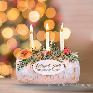 Yule Log Real Birch - Customized - Yule Holiday - Christmas Log - Home Centerpiece Log - Protection From Evil & Negativity - Burning Ritual