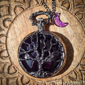 Seer’s Veil Black Scrying Mirror Pocket Watch – Gothic Witchcraft Divination Tool, Portable Wiccan Altar & Occult Meditation Mirror