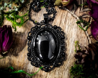 Antique Vintage Scrying Mirror Necklace - Fortune Telling - Psychic - Divination - Scrying Tool - Gift - Witchy Gift - Vintage Gift - Divine