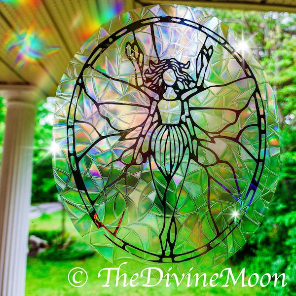 Fairy #2 Celestial Sun Catcher Window Sticker / Rainbow Maker - Stick On Window Decal