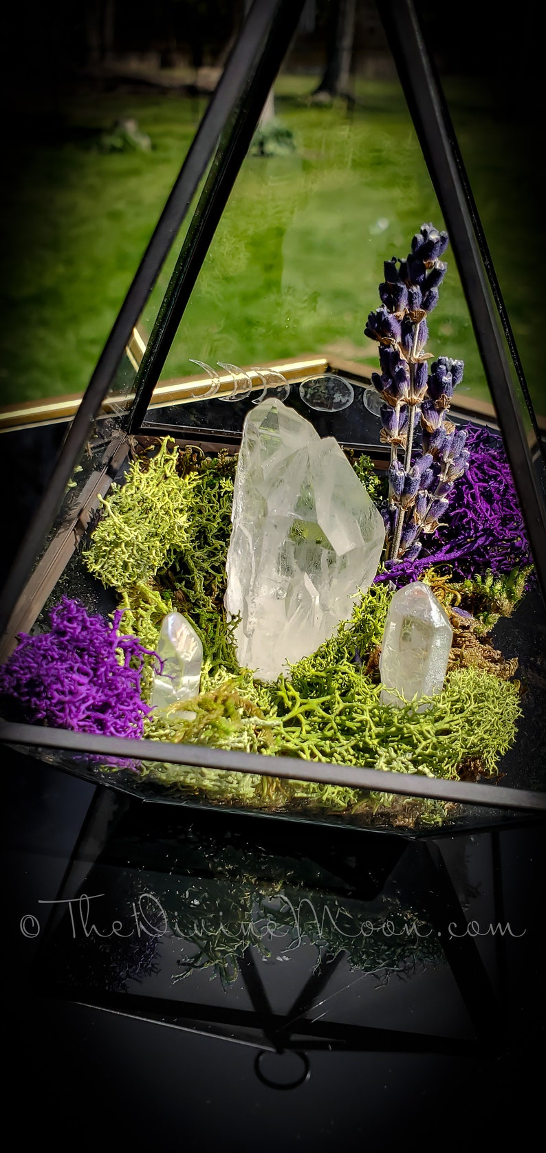 Moon Crystal Garden, Diamond Terrarium, Aura Quartz Point, Crystal Terrarium, Spell Garden, Protection Garden, Divine, Elements. image 6