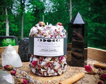 Large Ultimate Protection Pillar Candle - Home Blessing - Home Protection - Protection From Evil & Negativity - Warding - Spell Candle