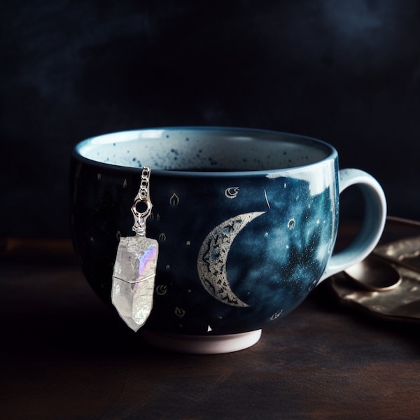 Aura Quartz Crystal Tea Infuser - Loose Leaf Tea Steeper Tea Strainer -Raw Crystal Tea Ball - Raw stone tea steeper - Gemstone Tea Infuser