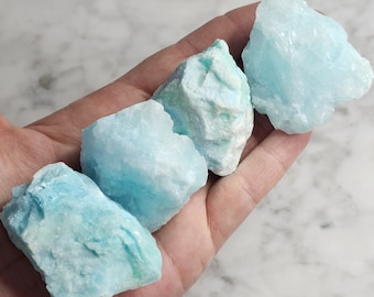 Raw Blue Aragonite Crystal – Natural Caribbean Blue Stone – Unique Mineral Specimen – Raw Gemstone for Collection or Decor