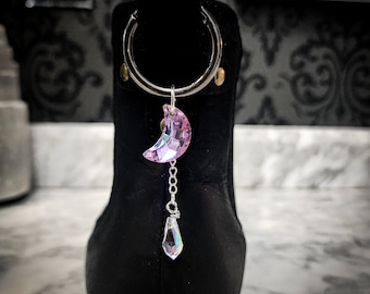 Crescent Moon Boot Charm, Boot Charms, Purse Charm, Birthday Gift, Gift for her, Unique Gift, Crystal Charms, Perfect Accessory Gift, Gift