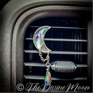 Moon Crystal Car Vent Clip Charm, Moon Dreamcatcher Car Vent Clip, Car Decor, Moon Decor, Car Vent Decor, Car Clip Freshener, Luxe Car Decor