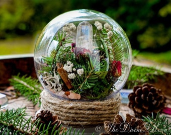 Crystal Yule Christmas Globe - Home Blessing Ball - Home Protection Ball - Protection From Evil & Negativity - Warding - Spell - Witch ball