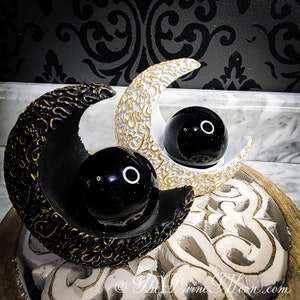 Crescent Moon Stand for Crystal Ball, Holds 2 inch - 4 inch ball. Moon Decor, Crystal Decor,