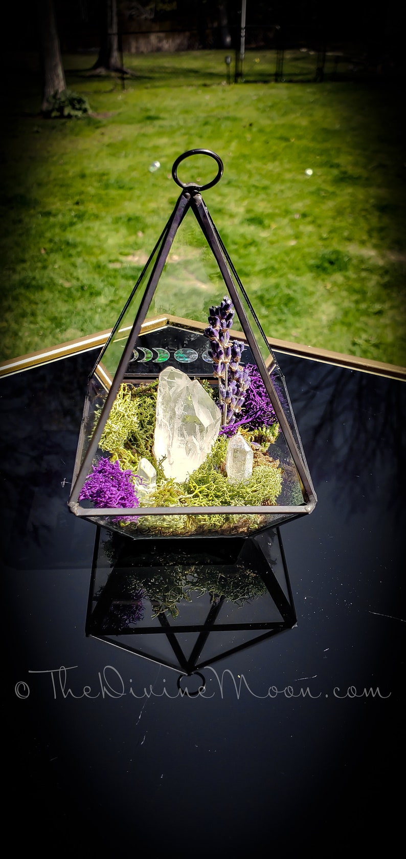 Moon Crystal Garden, Diamond Terrarium, Aura Quartz Point, Crystal Terrarium, Spell Garden, Protection Garden, Divine, Elements. image 3