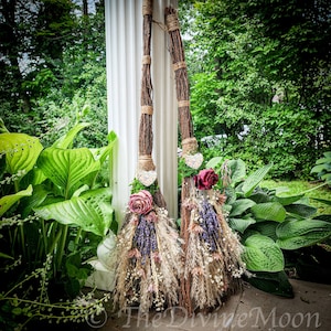 Love Wedding Broom, Life Size Crystal Altar Witch Broom
