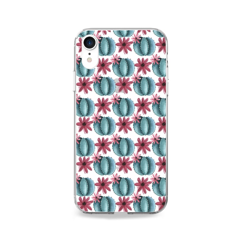 Cactus iPhone 11 Pro Case Silicone iPhone 11 Case Floral iPhone Xs Case Clear iPhone 11 Pro Max Case iPhone Xr iPhone 8 Plus Case GC0111