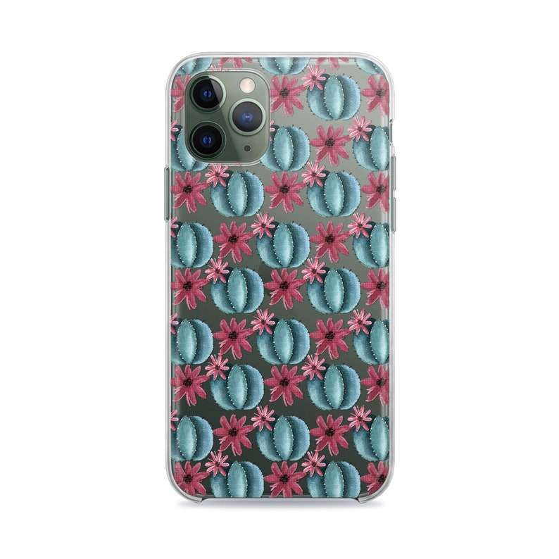 Cactus iPhone 11 Pro Case Silicone iPhone 11 Case Floral iPhone Xs Case Clear iPhone 11 Pro Max Case iPhone Xr iPhone 8 Plus Case GC0111