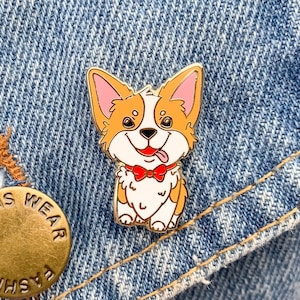 Épingle en émail dur Welsh Corgi de Pembroke, cadeau pour amoureux des corgi, épingle en émail pour chien, cadeau mignon pour amoureux des chiens, sacs et accessoires vestimentaires