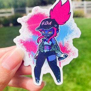 K/DA Akali Sticker (NEON) | League of Legends Transparent Vinyl Sticker