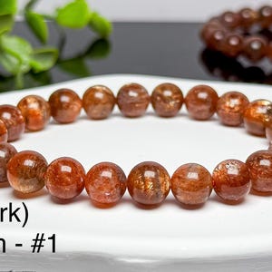 Auffällige 7mm 8mm Arusha Sonnenstein Armbänder DARK - 8.5mm (#1)