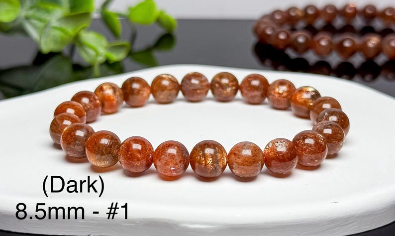 Auffällige 7mm 8mm Arusha Sonnenstein Armbänder DARK - 8.5mm (#1)