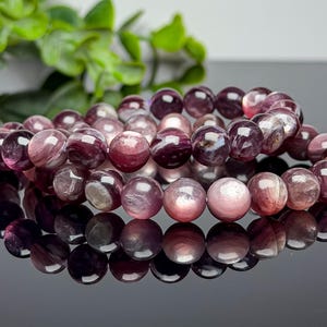 Flashy 8mm Gem Purple Lepidolite Bracelets