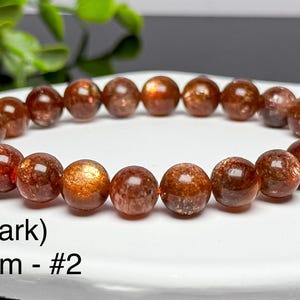 Auffällige 7mm 8mm Arusha Sonnenstein Armbänder DARK - 8.5mm (#2)