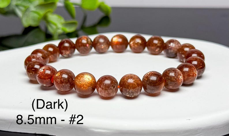 Auffällige 7mm 8mm Arusha Sonnenstein Armbänder DARK - 8.5mm (#2)