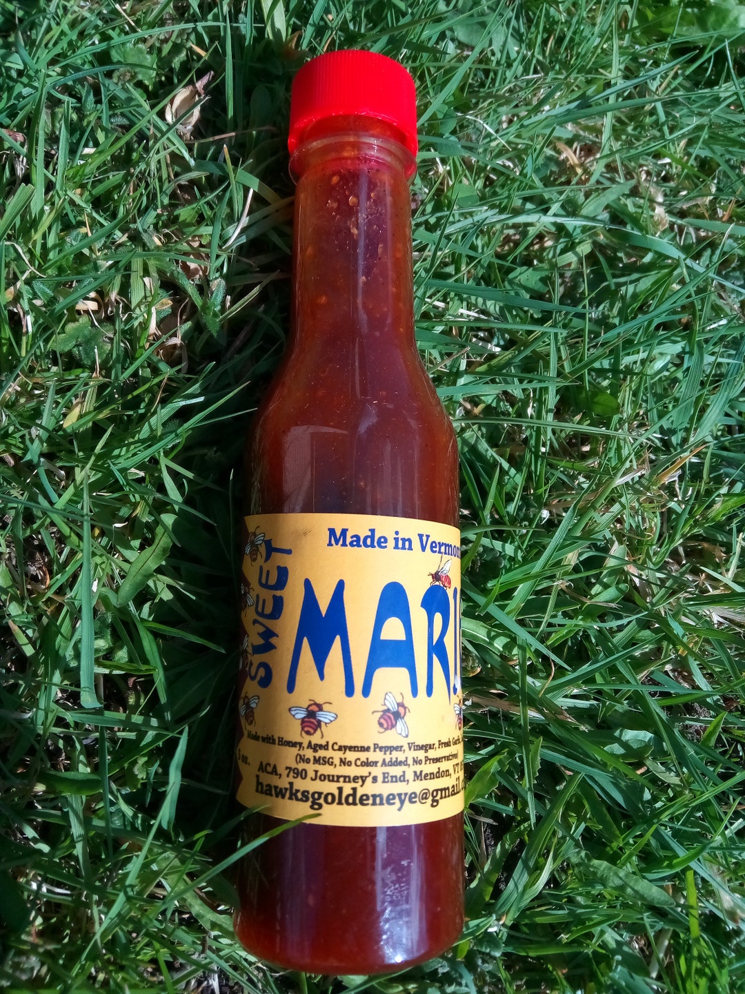 Sweet Marie Honey Hot Sauce Homemade in Vermont 3 Sizes Voodoo Honey