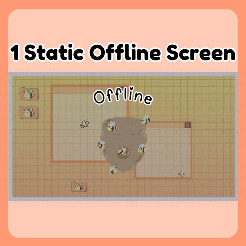 Cute Bee Twitch Overlay Package, Animated Intermissions, Offline Screen ...