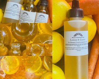 Lemon & Carrot Pre-Shampoo Conditioning Hair oil | Handmade | All Natural.