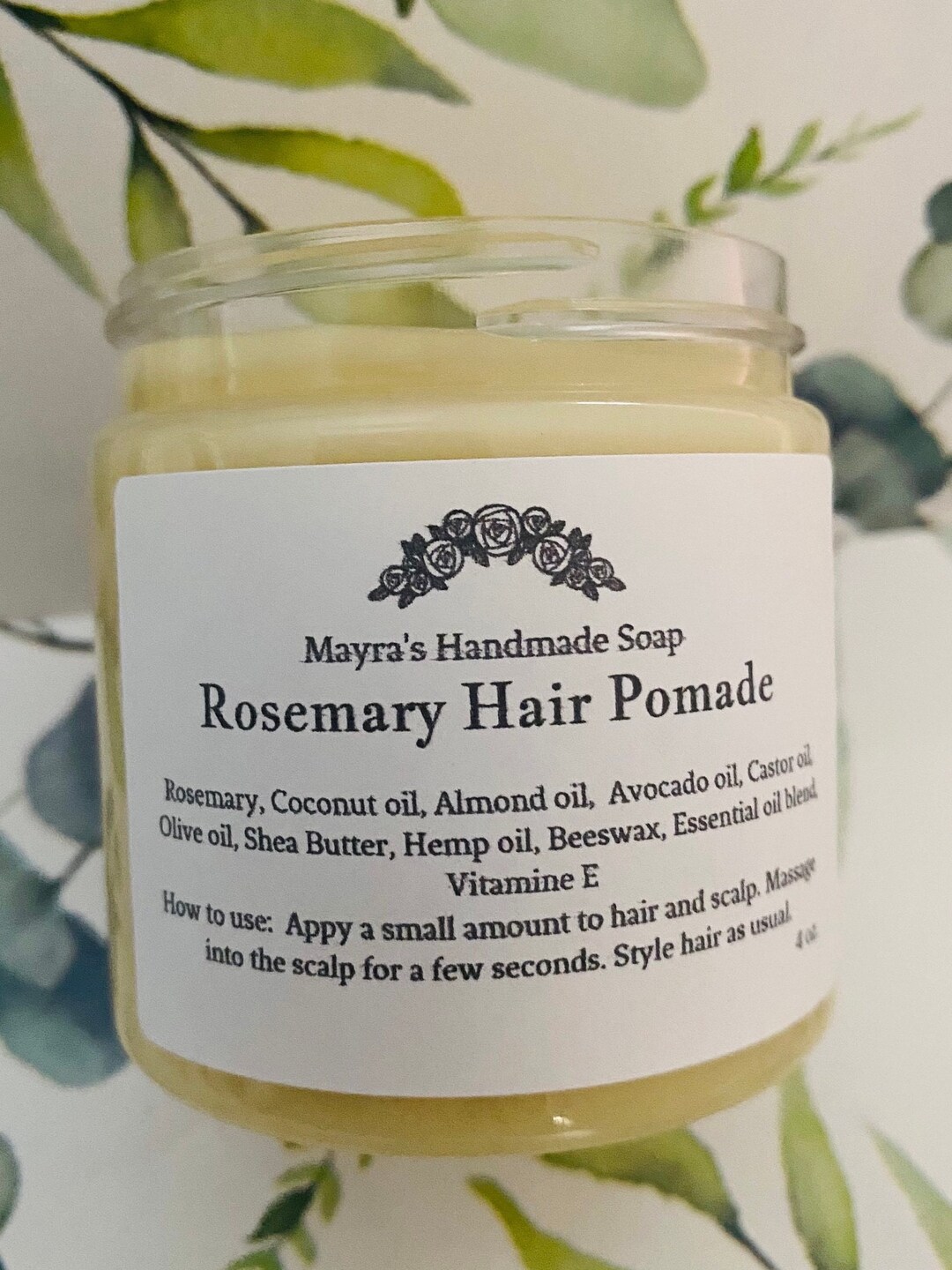 Rosemary Hair Pomade Dry Hair All Natural Etsy