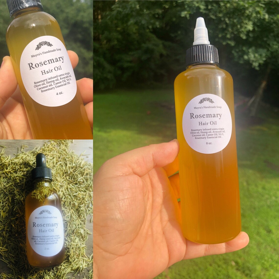 Rosemary Hair Oil infused oil 100 natural. Etsy