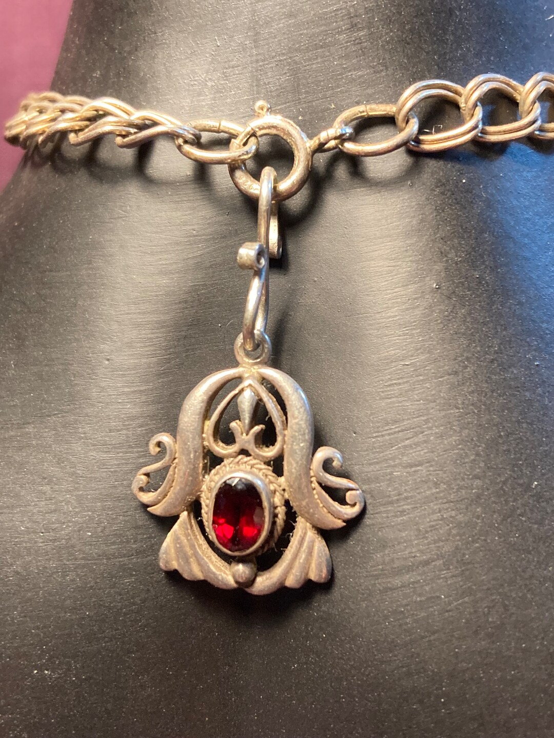 Vintage Sterling Silver and Scrollwork Clasp Weight, Necklace