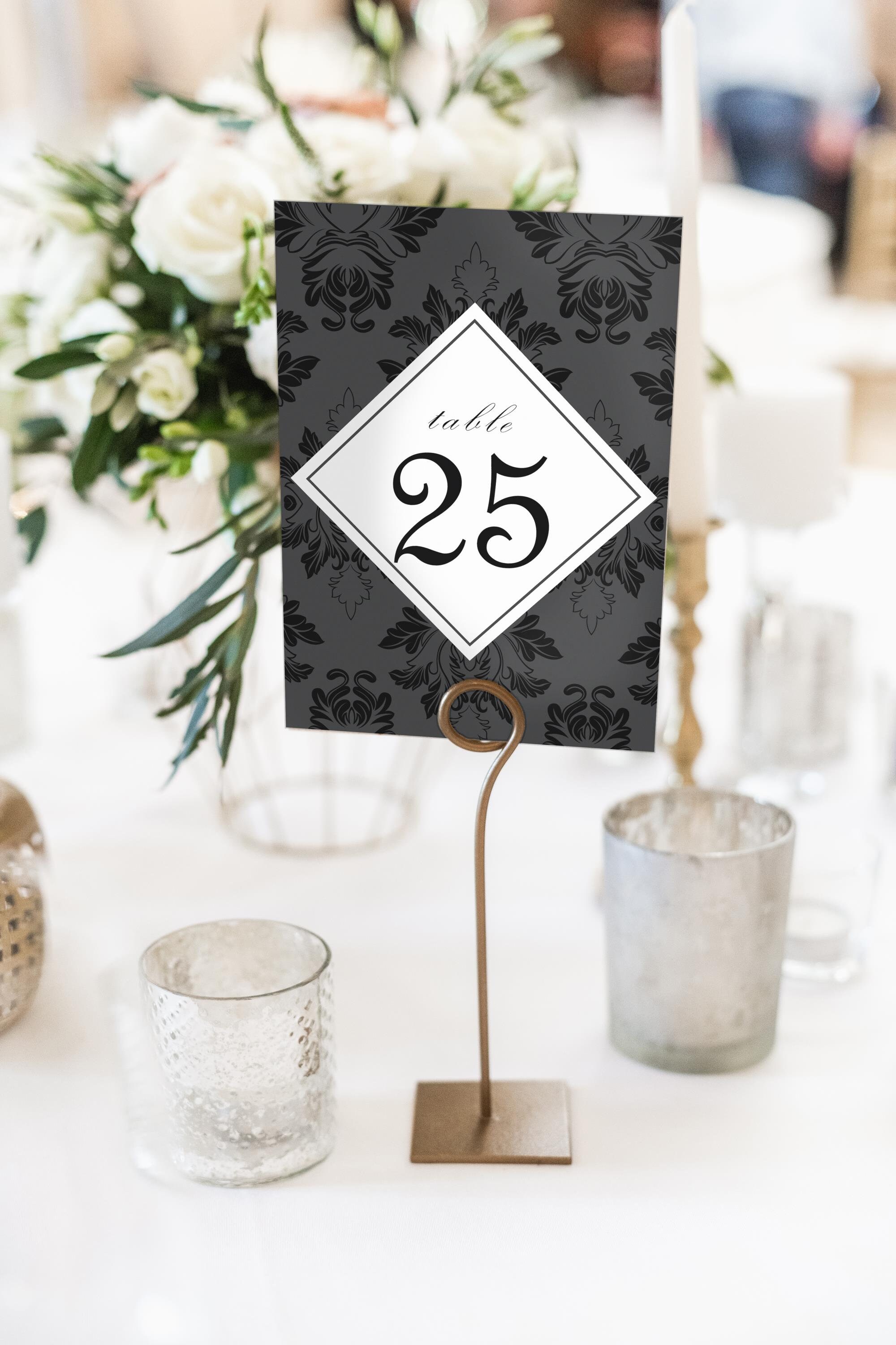 Black Table Numbers 125 Table Numbers for Wedding Type Etsy
