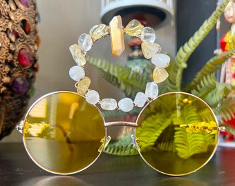 Citrine Clear quartz and aura quartz third eye sunnies