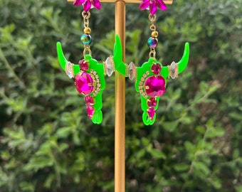 Money and magic Rainbow hematite southwest inspired post earrings