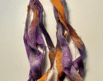 Amethyst hand tye dyed tassel earrings