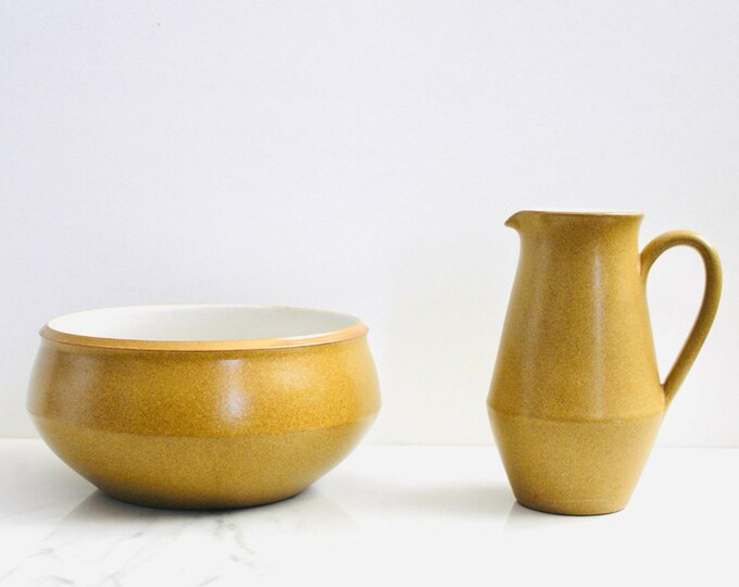 Denby Pitcher and Bowl || Mid Century Pottery || Midcentury Denby ...