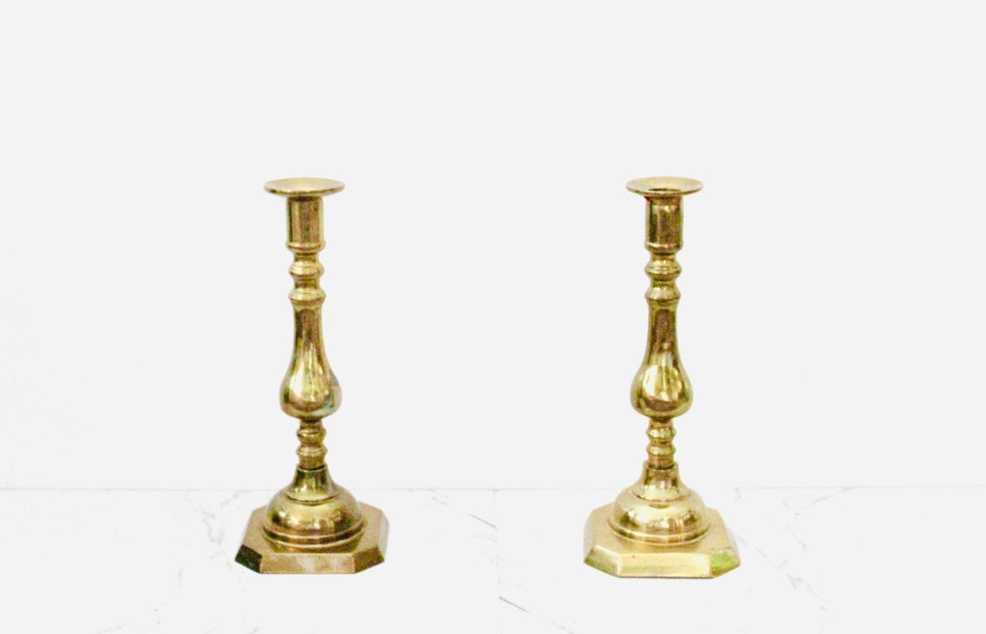 Large Brass Candlesticks Brass Candlesticks Vintage Brass Candlesticks