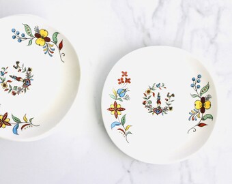 Folk Design Plates || Vintage Dessert Plate || Small Vintage Plates || Vintage Plates