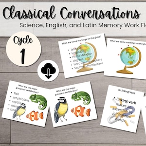 Tarjetas de memoria para repaso de inglés y latín de ciencias del ciclo 1 de CC, para viajes en movimiento, Fundamentos de conversaciones clásicas, descarga digital en PDF