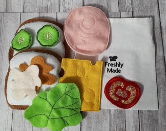 Pretend Play Felt Food Sandwich Set