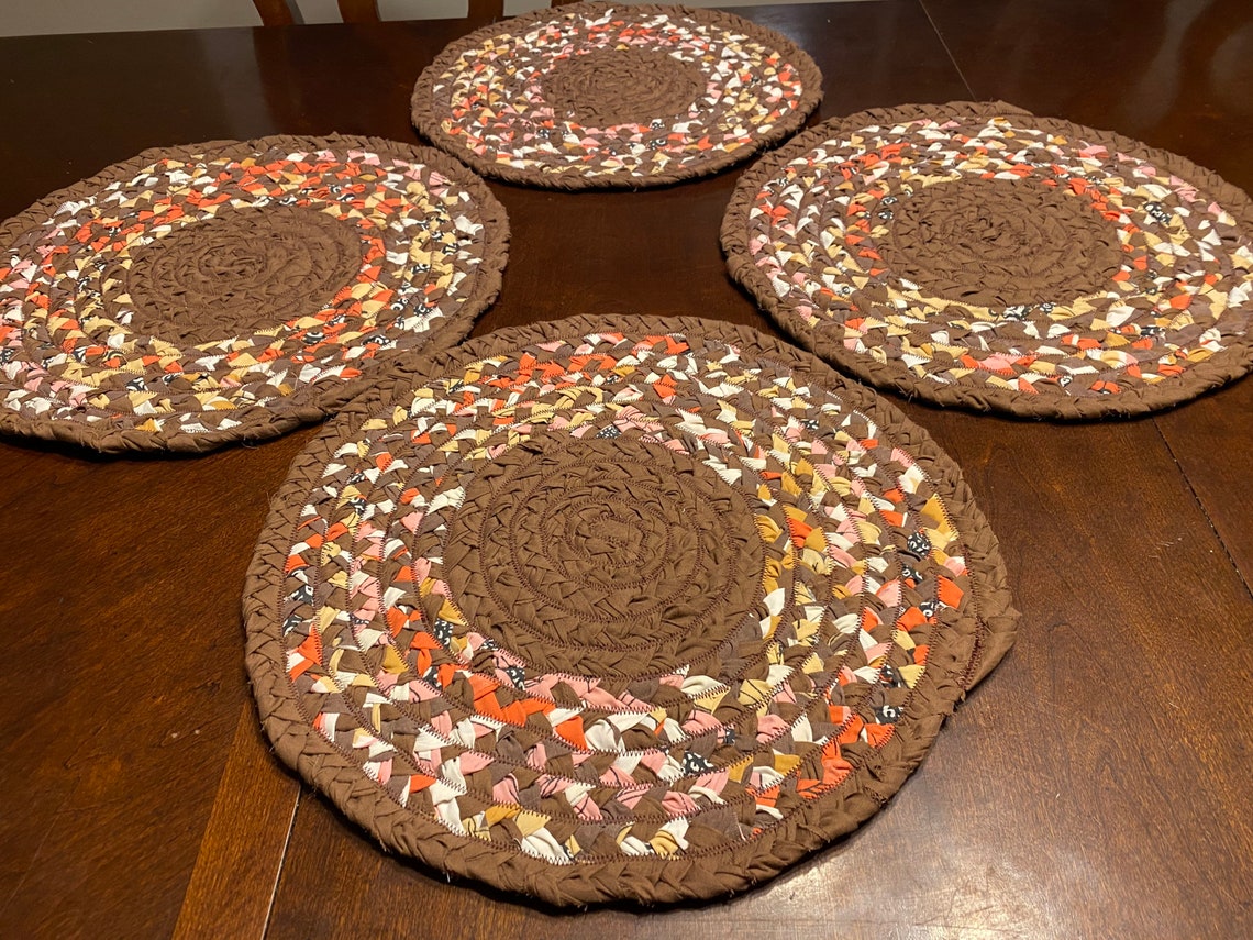 Set of 4 Braided Placemats Bohemian Country Hand braided Etsy