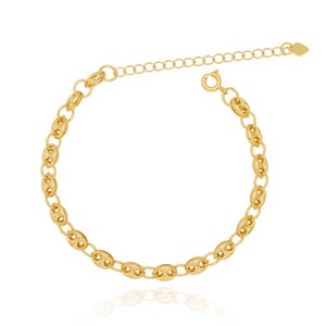18K Gold Bracelet | Button Gold Bracelet | 18k Filled Bracelet | Bracelet for women