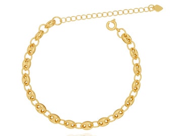 18K Gold Bracelet | Button Gold Bracelet | 18k Filled Bracelet | Bracelet for women