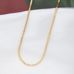 18k Gold Herringbone Chain | Gold Snake Chain | Thin Herringbone Necklace | 18k Gold Filled Necklace | Gold Necklace for Women