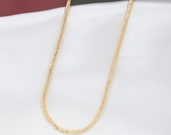 18k Gold Herringbone Chain | Gold Snake Chain | Thin Herringbone Necklace | 18k Gold Filled Necklace | Gold Necklace for Women