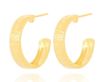 18k Gold Filled Hoop | Medium Size Hoop Earrings | Hypoallergenic | Nickel Free